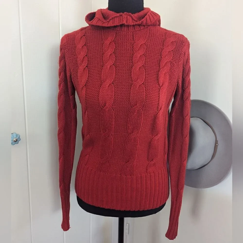 Saks 5th Avenue Silk Cashmere Cable Knit Hoodie Quiet Luxury S Preppy Nautical